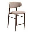 Levanto Counter Chair - Set of 2 - Curved Back - Sand and Walnut - Fabric and Wood