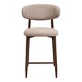 Levanto Counter Chair - Set of 2 - Curved Back - Sand and Walnut - Fabric and Wood