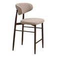 Levanto Counter Chair - Set of 2 - Curved Back - Sand and Walnut - Fabric and Wood