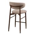 Levanto Counter Chair - Set of 2 - Curved Back - Sand and Walnut - Fabric and Wood