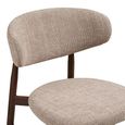 Levanto Counter Chair - Set of 2 - Curved Back - Sand and Walnut - Fabric and Wood