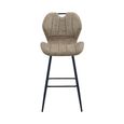 Counter Stool - Set of 2 - Mink and Black - Faux Leather