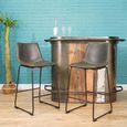 2 x Fremont Barstools Grey Vintage Leather thumbnail