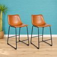 2 x Fremont Counter Stools Tan Vintage Leather thumbnail