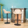 2 x Hawai Barstools Gas Lift Oyster Natural Fabric thumbnail