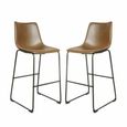 2 x Fremont Barstools Chestnut Vintage Leather thumbnail 2