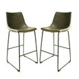 2 x Fremont Barstools Grey Vintage Leather thumbnail 5