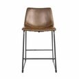 2 x Fremont Counter Stools Chestnut Vintage Leather Brown thumbnail 2