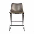 2 x Fremont Counter Stools Grey Vintage Leather thumbnail 2