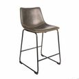 2 x Fremont Counter Stools Grey Vintage Leather thumbnail 3