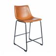 2 x Fremont Counter Stools Tan Vintage Leather thumbnail 3
