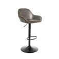 2 x Hawai Barstools Gas Lift Grey Vintage Leather thumbnail 2