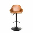 2 x Hawai Barstools Gas Lift Tan Vintage Leather thumbnail 2