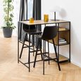 Oregon Barstool - Set of 2 - Black Faux Leather - with Back