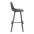 Oregon Barstool - Set of 2 - Black Faux Leather - with Back