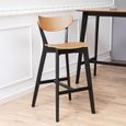 Roxby Barstool - Set of 2 - Oak and Black - with Back