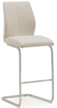Elis Barstool - Set of 2 - Taupe Faux Leather - Chrome