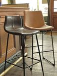Clearance - Bermuda Barstools - Set of 2 - Chestnut Vegan Leather - FSS14790