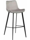 Clearance - Dan Form Hype Alu Velvet Barstools - Set of 2 - Black Legs - FS033