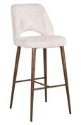 Delphine Cream Fabric Barstool with Back