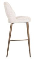 Delphine Cream Fabric Barstool with Back