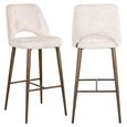 Delphine Cream Fabric Barstool with Back
