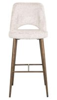 Delphine Cream Fabric Barstool with Back