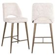 Delphine Cream Fabric Counter Stool with Back
