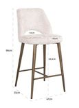 Delphine Cream Fabric Counter Stool with Back