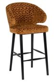 Indigo Gold Fabric Barstool with Back