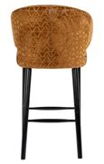 Indigo Gold Fabric Barstool with Back