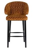 Indigo Gold Fabric Barstool with Back