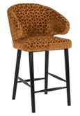 Indigo Gold Fabric Counter Stool With Back
