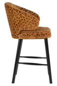 Indigo Gold Fabric Counter Stool With Back