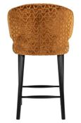 Indigo Gold Fabric Counter Stool With Back