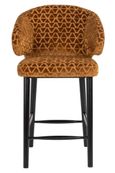 Indigo Gold Fabric Counter Stool With Back