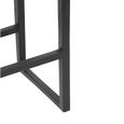 Kendari Barstool - Black Leather and Teak Wood - with Back