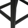 Kendari Barstool - Black Leather with Teak Wood - Tall