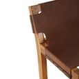 Kendari Barstool - Brown Leather and Teak Wood - with Back