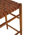 Kendari Barstool - Brown Leather with Teak Wood