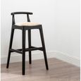 Kendari Barstool - White Leather with Teak Wood