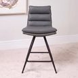 Nobo Swivel Bar Stool - Set of 2 - Grey - Faux Leather