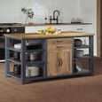 Splash Blue Reclaimed Wood 2 Door Kitchen Island thumbnail