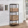 Urban Shelving Unit - Industrial Style - 1 Door 3 Drawer - Rustic Wood