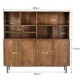 Elan Shelving Unit - Wide - 4 Door - Natural - Mango Wood