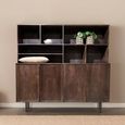 Elan Shelving Unit - Wide - 4 Door - Chestnut - Mango Wood