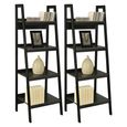 Lawrence Ladder Bookshelf - Black - 9482096UK