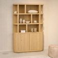 Novero Curved Bookcase - 2 Door - Natural Oak