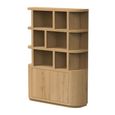 Novero Curved Bookcase - 2 Door - Natural Oak