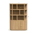 Novero Curved Bookcase - 2 Door - Natural Oak